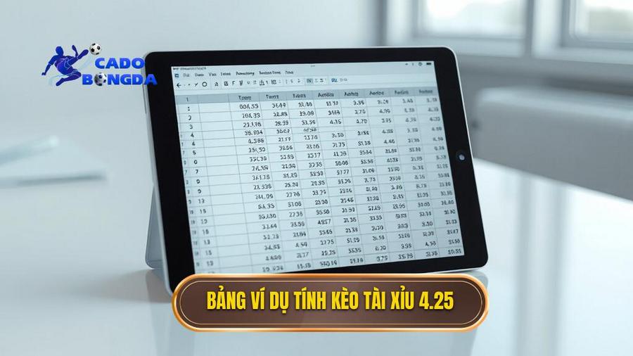 Kèo tài xỉu 4.25 là gì? Giải mã chi tiết và chiến thuật chơi bất bại 2 Bảng ví dụ minh họa cách tính tiền kèo tài xỉu 4.25