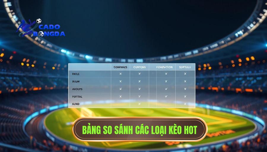 Soi kèo trận hot nhất: Cẩm nang vàng dành cho dân chơi cá cược chuyên nghiệp 3 Bảng so sánh các loại kèo hot